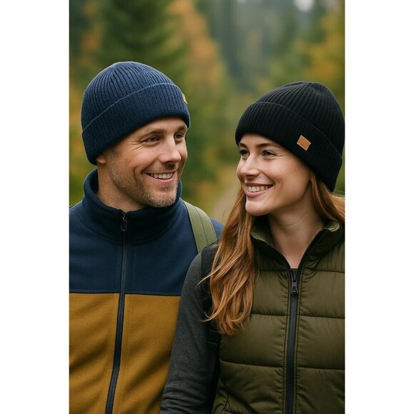 Merino Wool Beanie Hat Unisex Large Size Warm Soft Knit Winter Accessory main image 4